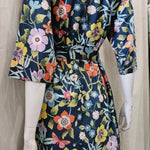liberty print pavilion navy long kimono