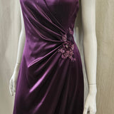 Silk Satin Draped Dress