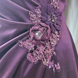 Silk Satin Draped Dress
