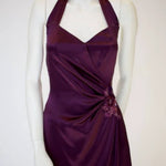 silk satin draped dress