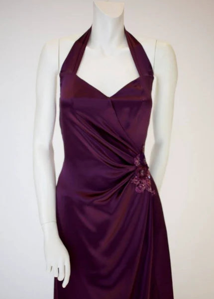 silk satin draped dress