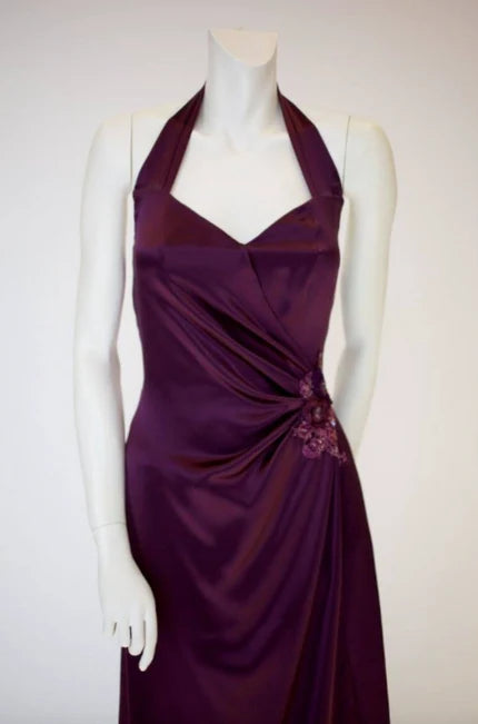 silk satin draped dress