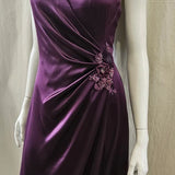 silk satin draped dress