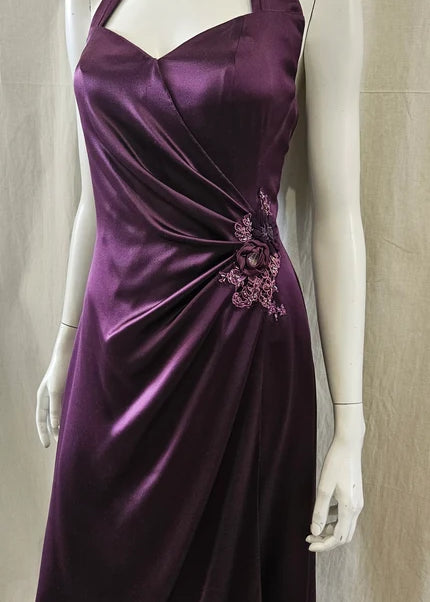 silk satin draped dress