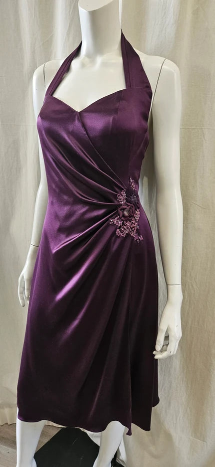 silk satin draped dress