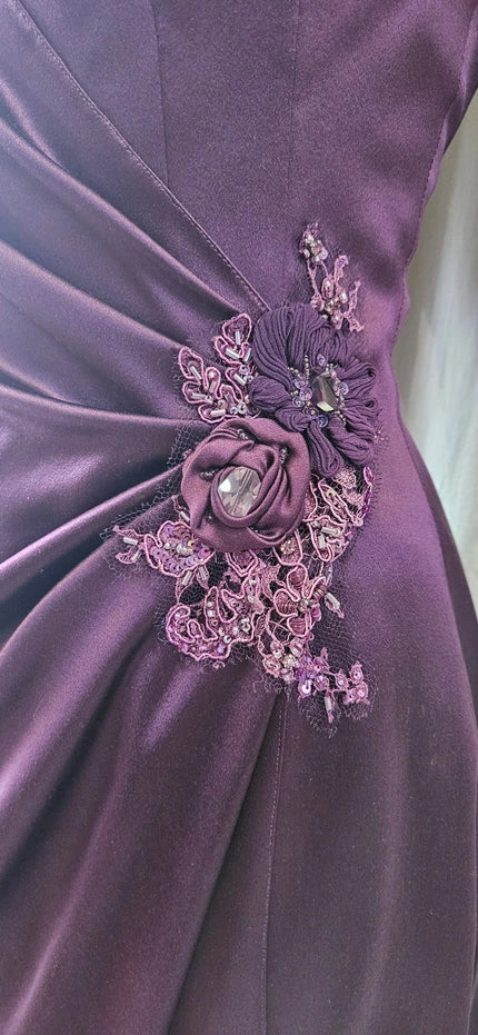 silk satin draped dress