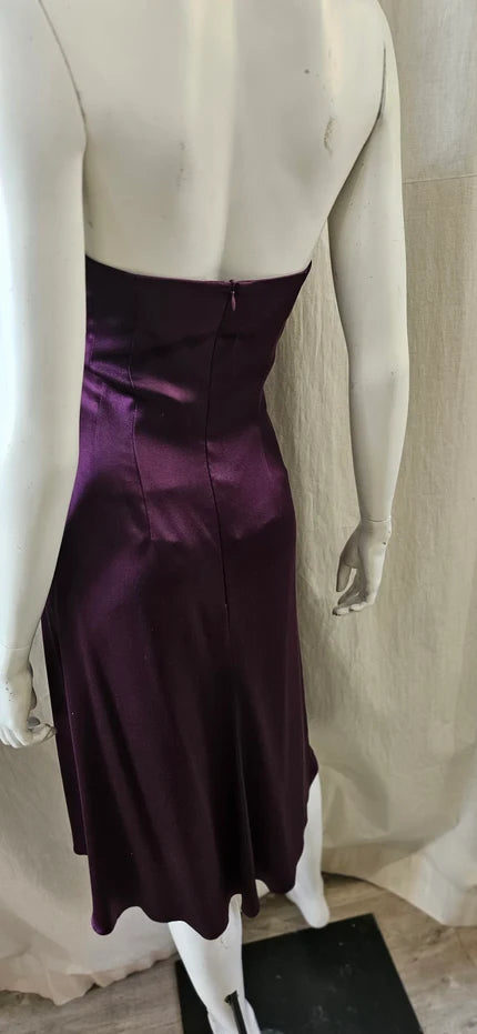 silk satin draped dress