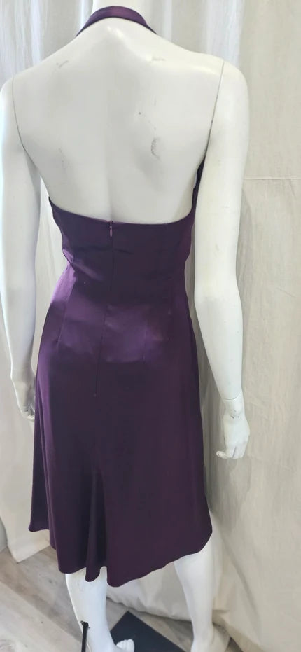 silk satin draped dress
