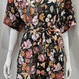 liberty print stately bouquet brown short kimono