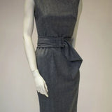 wool cashmere herringbone shift dress